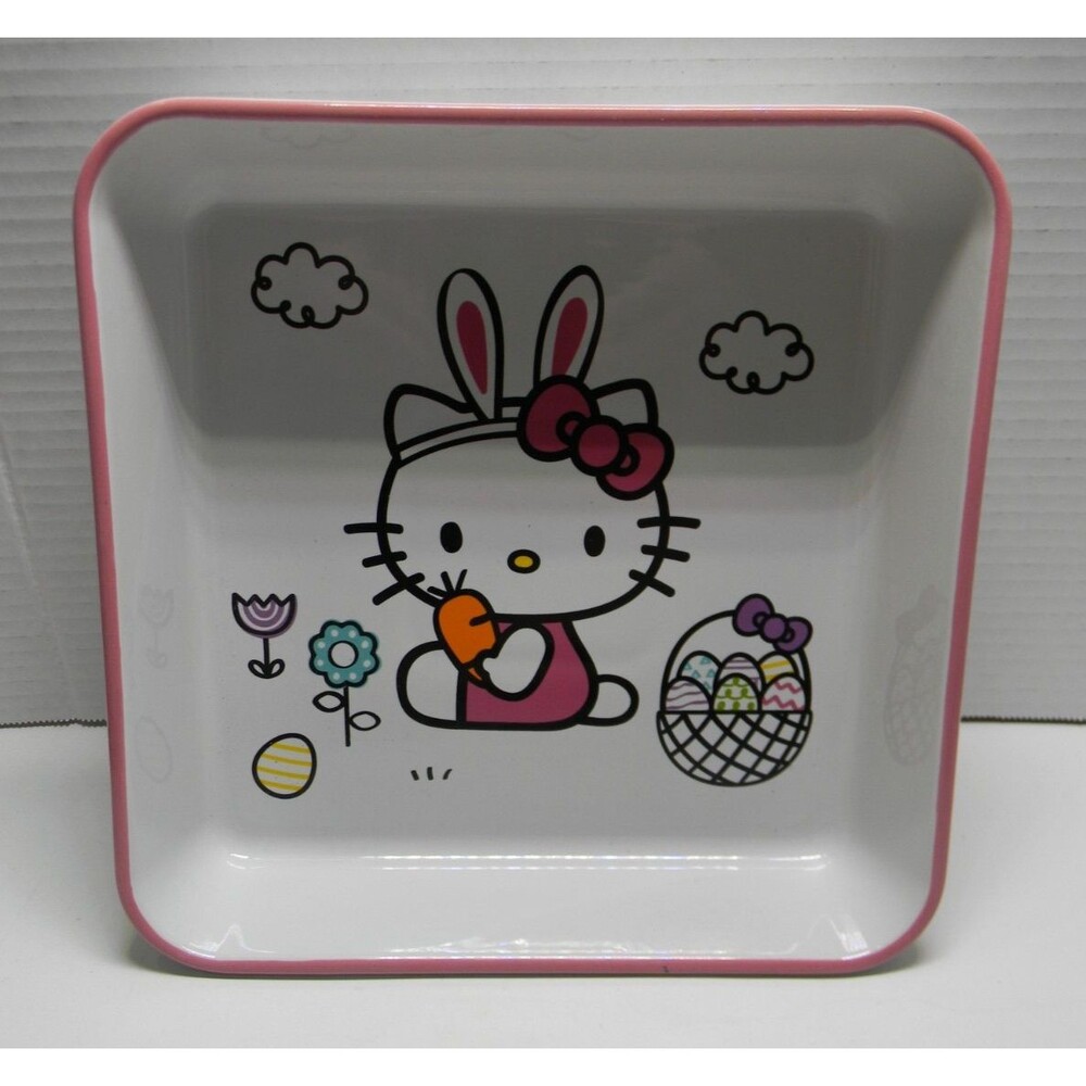 Hello Kitty by Sanrio Casserole Dish 9" x 9" Easter Rabbit Eggs NEW